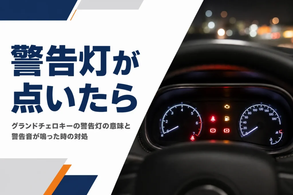 メーターに赤と黄色の警告ランプが点いた様子を写した警告灯の記事のアイキャッチ