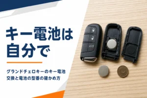 開いたリモコンキーとコイン形電池