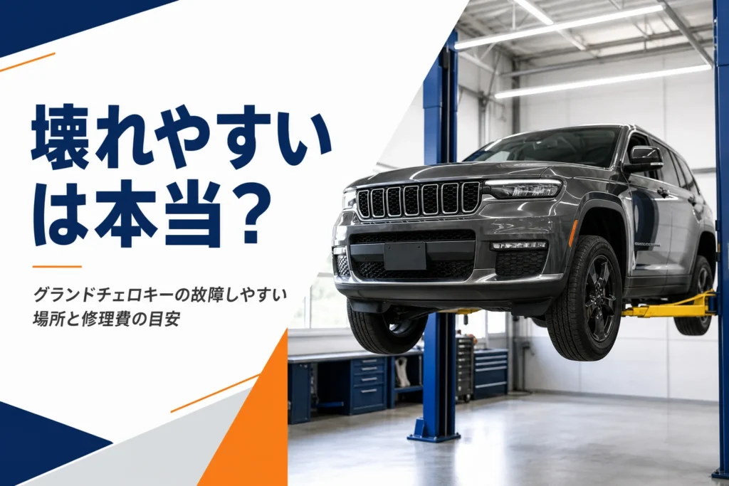 整備工場で点検を受けるグランドチェロキー