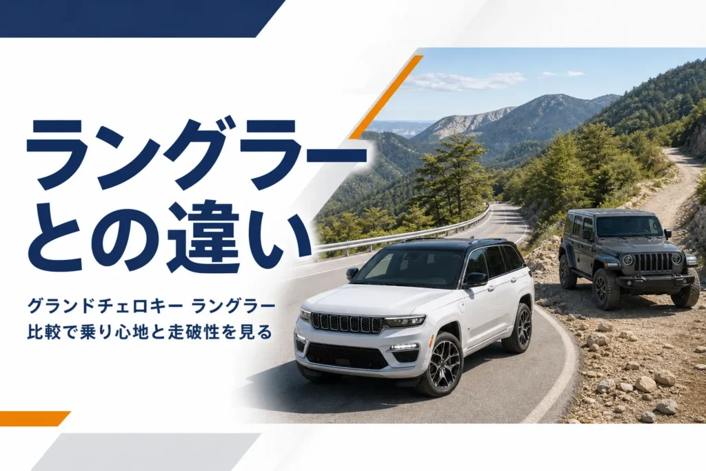 舗装路に停まる大型SUVと砂利道に停まる本格オフロード4WD